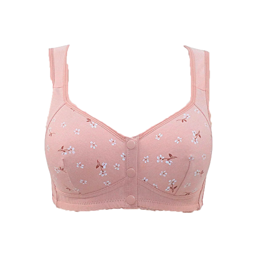 Soutien-gorge 100% coton à imprimé floral rose