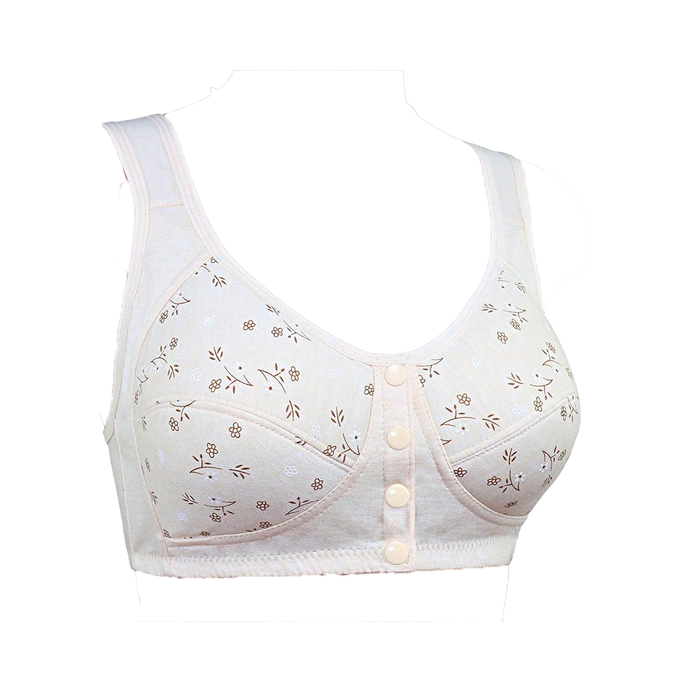 Soutien-gorge 100% coton à imprimé floral blanc