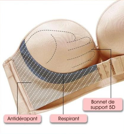Soutien-gorge sans brettelles fermeture avant