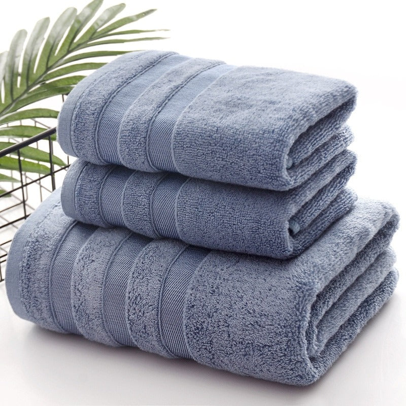 Set de 3 Serviettes en Bambou Bleu